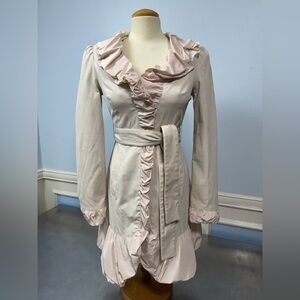 Bebe Vtg Ruffled coquette trench coat